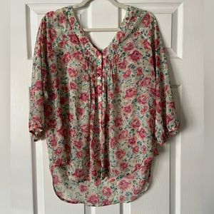 LC Lauren Conrad Sheer Floral Blouse 💕 Good used condition!